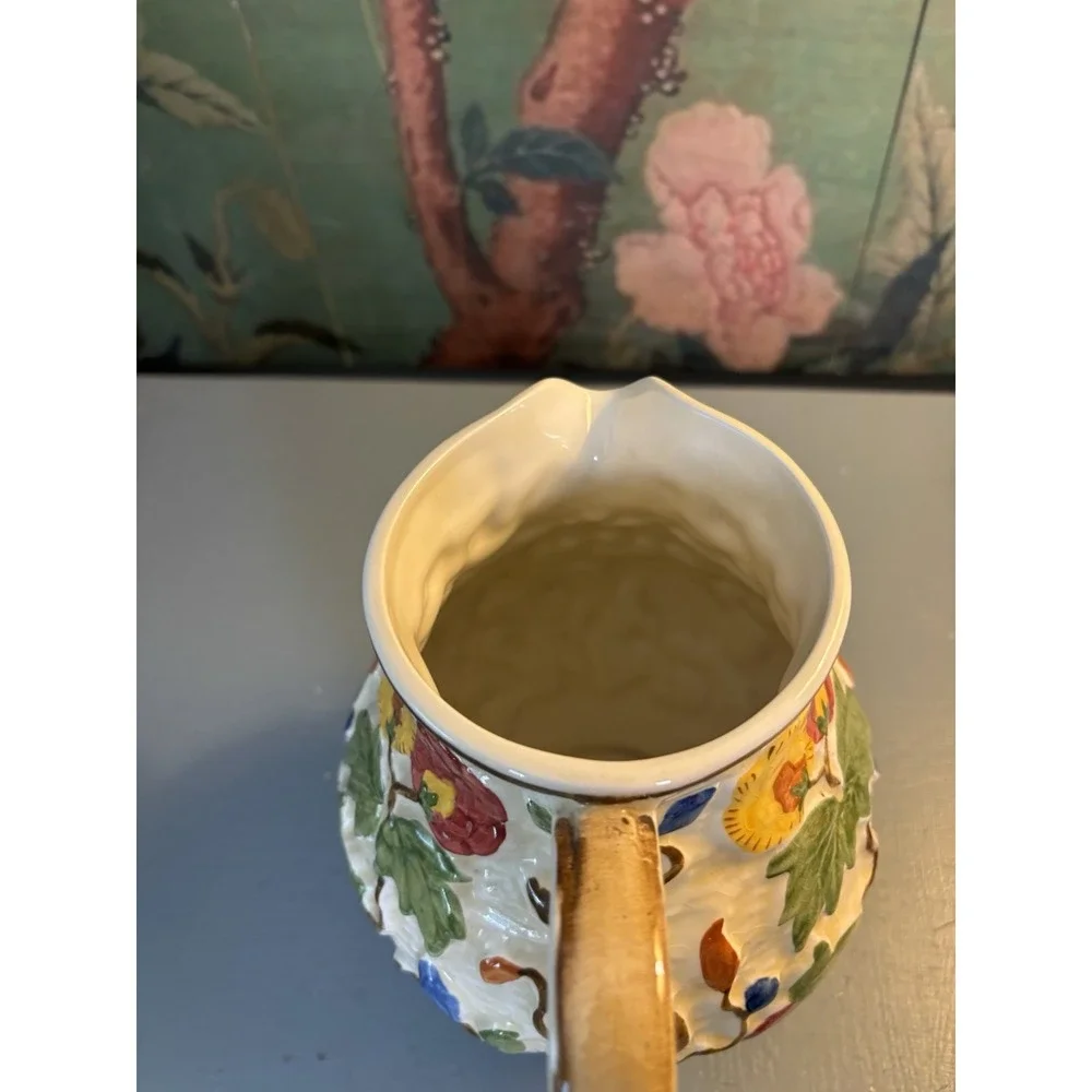 Vintage H.J. Wood Ltd England Indian Tree Pitcher Cottagecore Grandmillennial 8